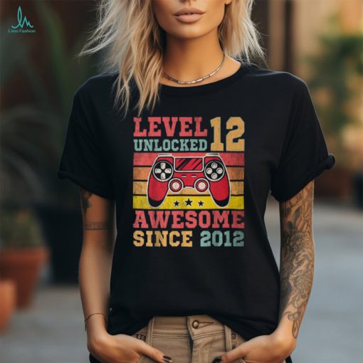 Level 12 Unlocked Vintage Video Game 12Th Birthday Gamer T Shirt