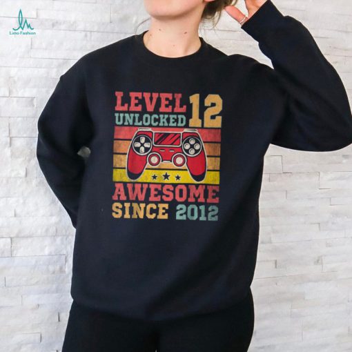 Level 12 Unlocked Vintage Video Game 12Th Birthday Gamer T Shirt