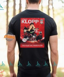 Liverpool LFC Icons Magazine Jurgen Klopp I’m So Glad That Jurgen Is A Red Merchandise Vintage T Shirt