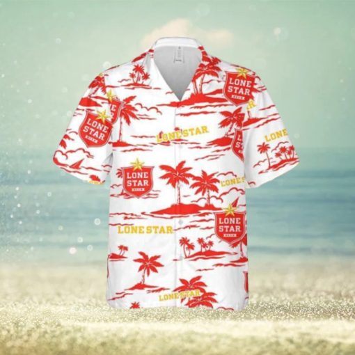 Lone Star Hawaiian Button Up Shirt Island Palm Leaves Loves