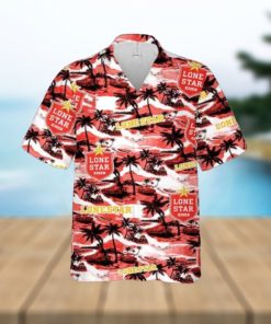 Lone Star Hawaiian Sea Island Pattern Shirt Hawaii Beer Loves