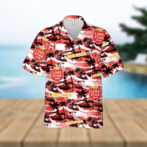 Lone Star Hawaiian Sea Island Pattern Shirt Hawaii Beer Loves