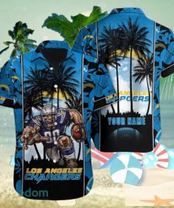 Los Angeles Chargers NFL Football Custom Name Hawaiian Shirt