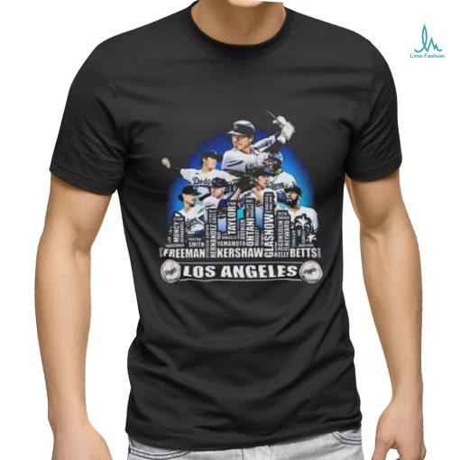 Los Angeles Dodgers Baseball Squad 2024 Player Name City Skyline T shirt