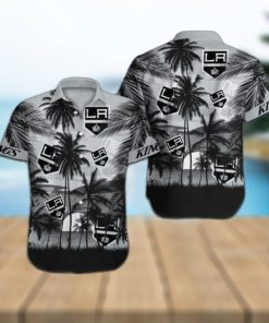 Los Angeles Kings Short Sleeve Button Up Tropical Hawaiian Shirt