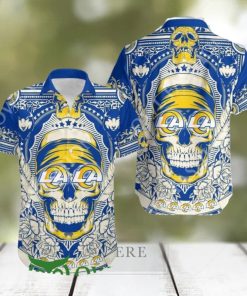 Los Angeles Rams Skull NFL Gift For Fan Hawaiian Shirt And Shorts Summer