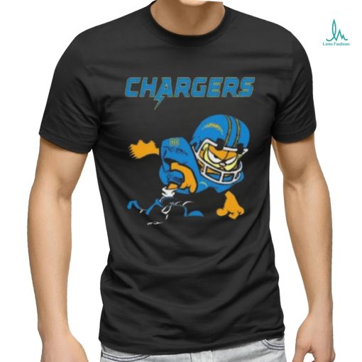 Los angeles chargers garfield cat grumpy football player shirt