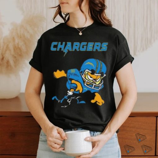 Los angeles chargers garfield cat grumpy football player shirt