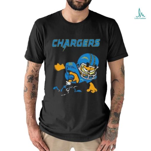 Los angeles chargers garfield cat grumpy football player shirt