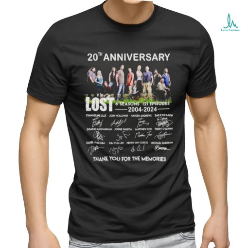 Lost 6 Seasons 121 Episodes 20th Anniversary 2004 2024 shirt