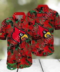 Louisville Cardinals NCAA Hawaiian Shirt Shorts Aloha Palm Tree