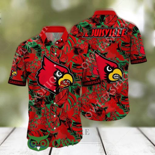 Louisville Cardinals NCAA Hawaiian Shirt Shorts Aloha Palm Tree