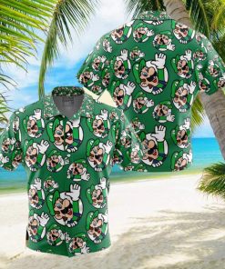 Luigi Super Mario Button Up Anime Ape Hawaiian Shirt