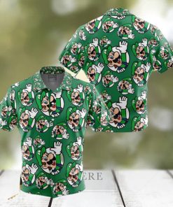 Luigi Super Mario Button Up Anime Ape Hawaiian Shirt