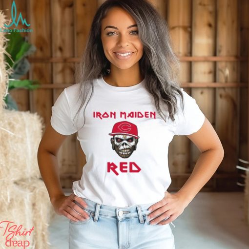 MLB Cincinnati Reds Iron Maiden Rock Band T Shirt
