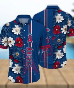 MLB Los Angeles Angels Hawaiian Shirt Floral Finesse For Sports Fans