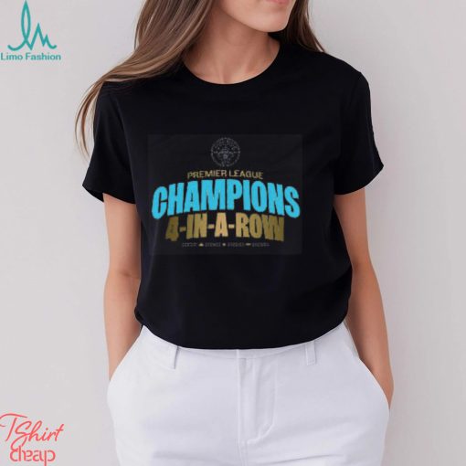 Manchester City 1863FC Four Time Consecutive Premier League Champions Lockup T Shirt