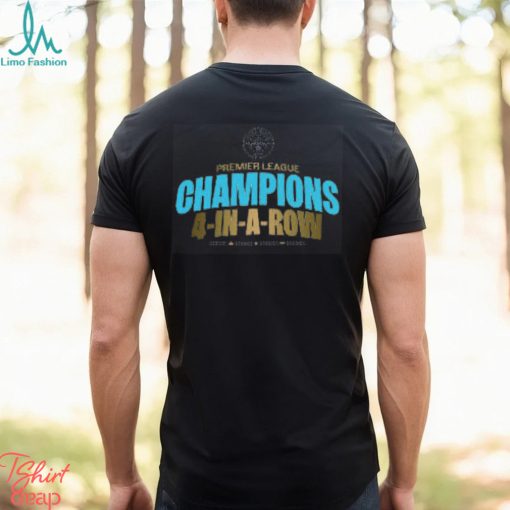 Manchester City 1863FC Four Time Consecutive Premier League Champions Lockup T Shirt