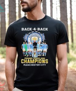 Manchester City Football Team 2024 Back 4 Back Premier League Champions Signature Shirt