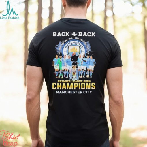 Manchester City Football Team 2024 Back 4 Back Premier League Champions Signature Shirt