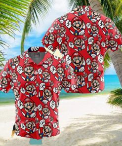 Mario Super Mario Button Up Anime Ape Hawaiian Shirt