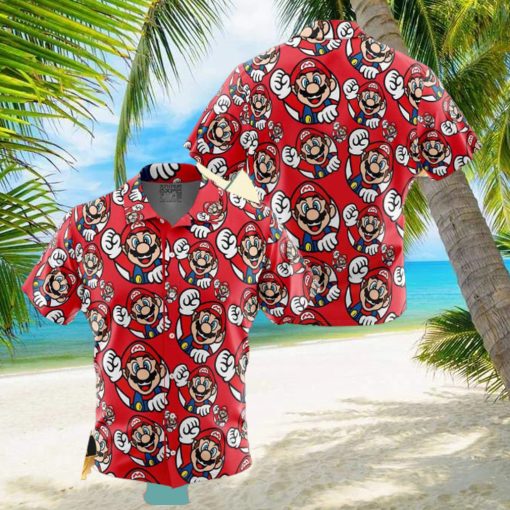 Mario Super Mario Button Up Anime Ape Hawaiian Shirt