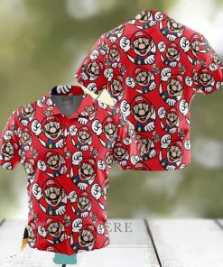 Mario Super Mario Button Up Anime Ape Hawaiian Shirt