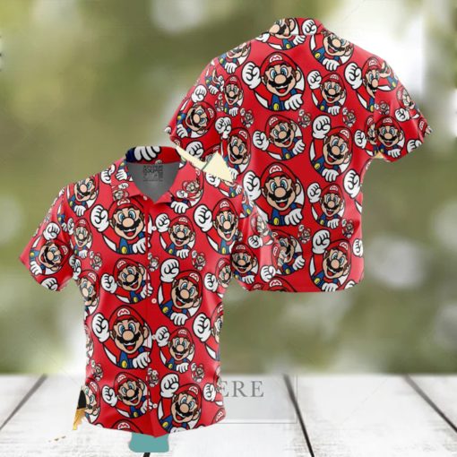 Mario Super Mario Button Up Anime Ape Hawaiian Shirt