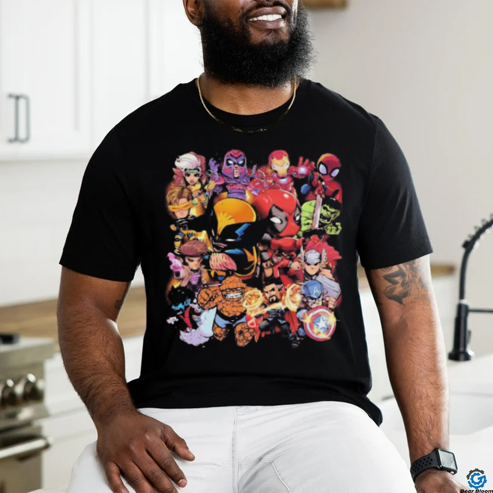 Marvel Studios Chibi Characters X Deadpool Wolverine Shirt Marvel Studios Chibi Characters X Deadpool Wolverine Shirt