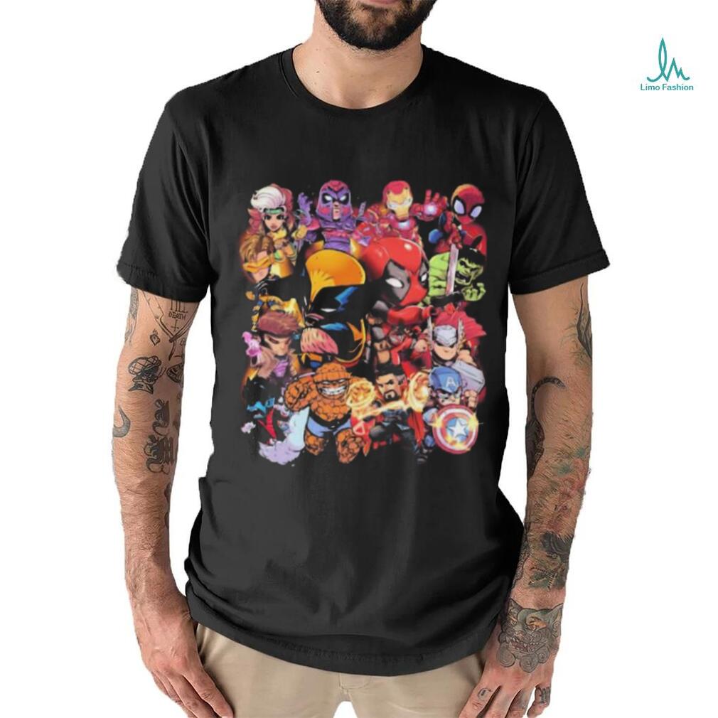 Marvel Studios Chibi Characters X Deadpool Wolverine Shirt Marvel Studios Chibi Characters X Deadpool Wolverine Shirt