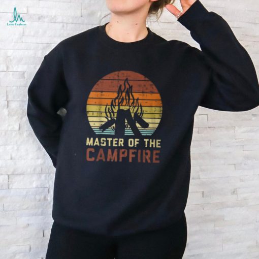 Master Of The Campfire Sunset Retro Bonfire Camping Camper Unisex T Shirt