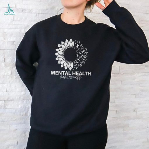 Mental Health Awareness Green Sunflower Mental Health T Shirt