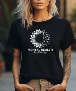 Mental Health Awareness Green Sunflower Mental Health T Shirt