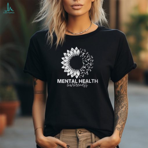 Mental Health Awareness Green Sunflower Mental Health T Shirt