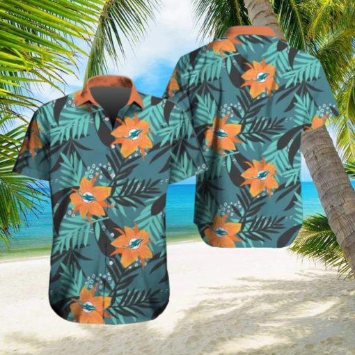 Miami Dolphins Hawaiian Tracksuit Floral Outfits Button Down Shirt Beach Shorts