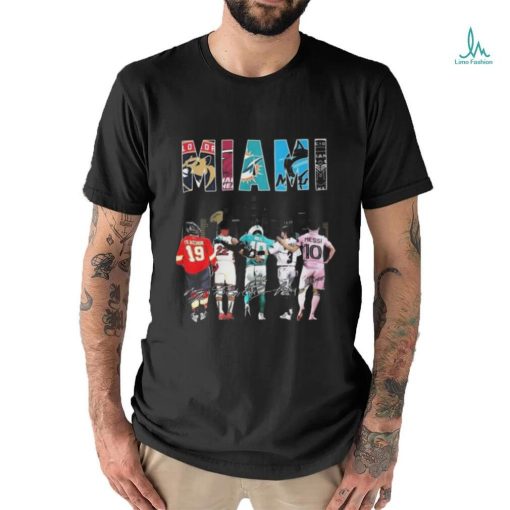 Miami Dolphins Miami Heat Miami Marlins Inter Miami Florida Panthers City Signatures 2024 T Shirt