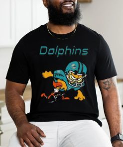 Miami dolphins garfield cat grumpy football player shirt