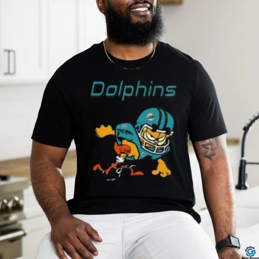 Miami dolphins garfield cat grumpy football player shirt