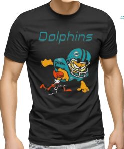 Miami dolphins garfield cat grumpy football player shirt