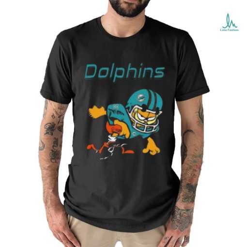 Miami dolphins garfield cat grumpy football player shirt