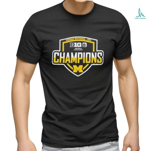 Michigan wolverines blue 84 2024 big ten softball conference tournament champions locker room shirt