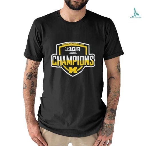 Michigan wolverines blue 84 2024 big ten softball conference tournament champions locker room shirt