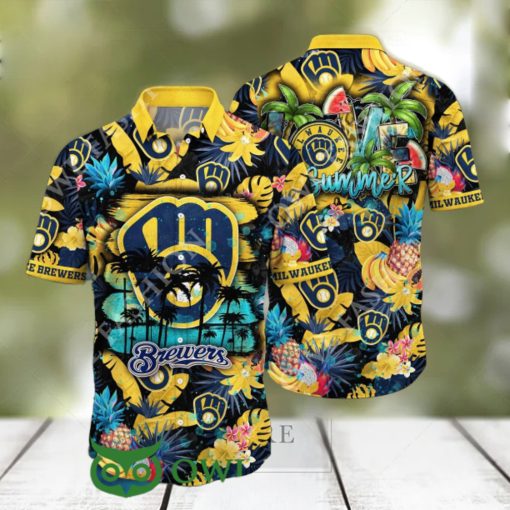 Milwaukee Brewers MLB Hawaiian Shirt Warm Days Aloha Shirt