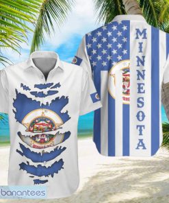 Minnesota Hawaiian Shirt Honor Flag State Of Minnesota Clothing Patriotic Apparel Unique