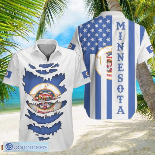 Minnesota Hawaiian Shirt Honor Flag State Of Minnesota Clothing Patriotic Apparel Unique