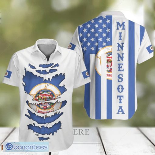 Minnesota Hawaiian Shirt Honor Flag State Of Minnesota Clothing Patriotic Apparel Unique