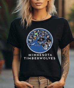 Minnesota Timberwolves Player Lineup 2024 Basketball Team Logo T Shirt