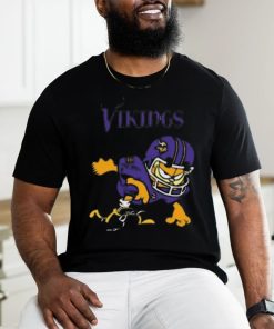 Minnesota vikings garfield cat grumpy football player shirt