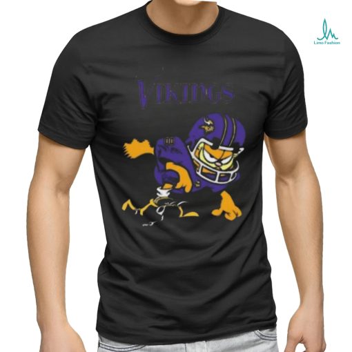 Minnesota vikings garfield cat grumpy football player shirt