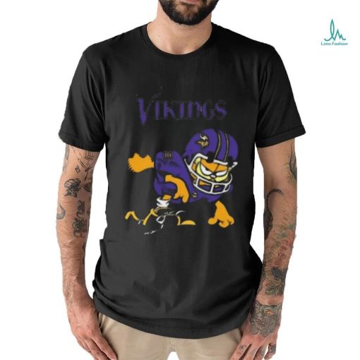 Minnesota vikings garfield cat grumpy football player shirt